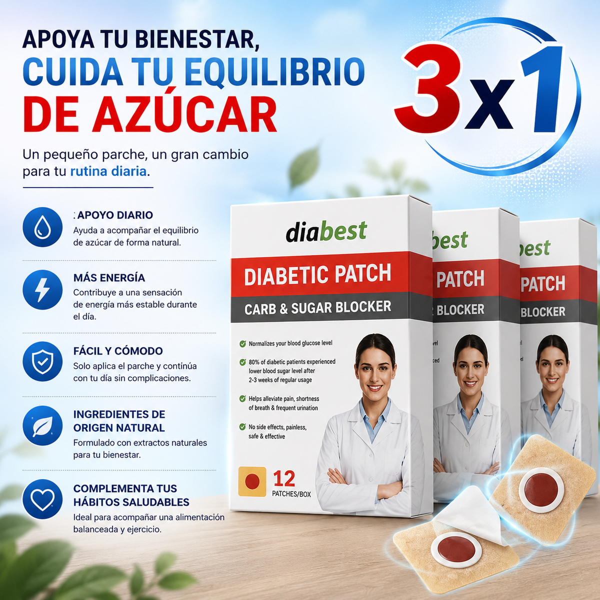 36 Parches regulador de Azúcar| GlucoPatch™