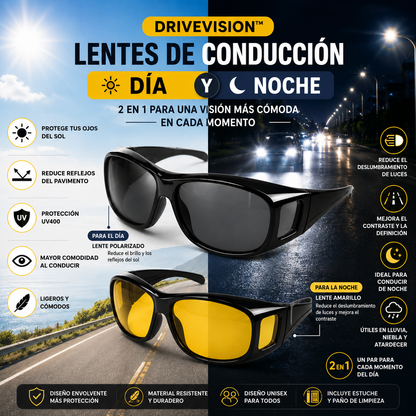 DriveVision™ 2 en 1 Lentes de Conducción Día y Noche