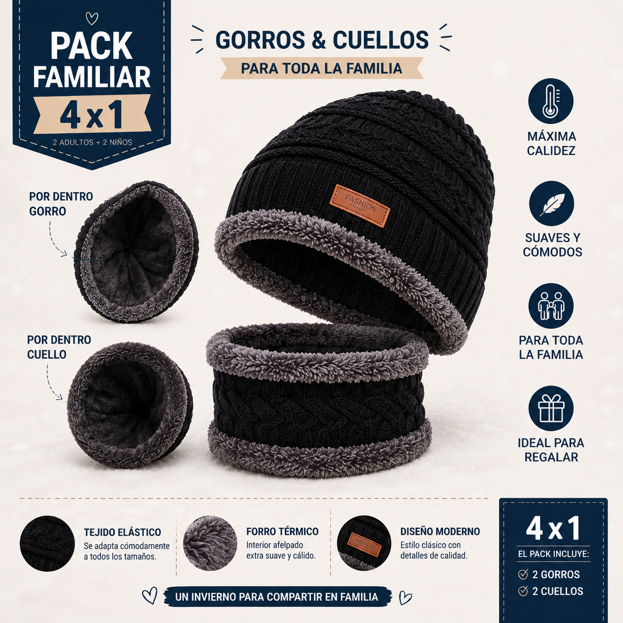 Gorro Bufanda Chiporro 4X1