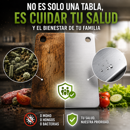 TABLACERO™ Tabla de cortar de Acero Inoxidable Premium 30x20 cm