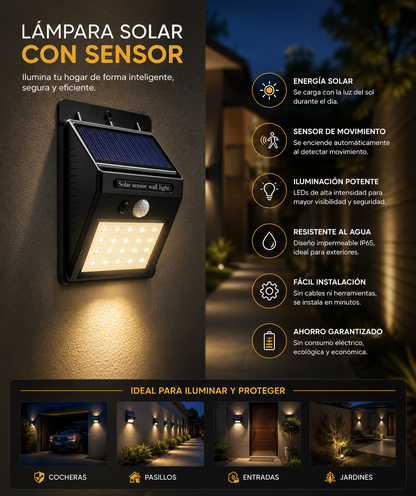 Foco Solar LED con Sensor de Movimiento☀️