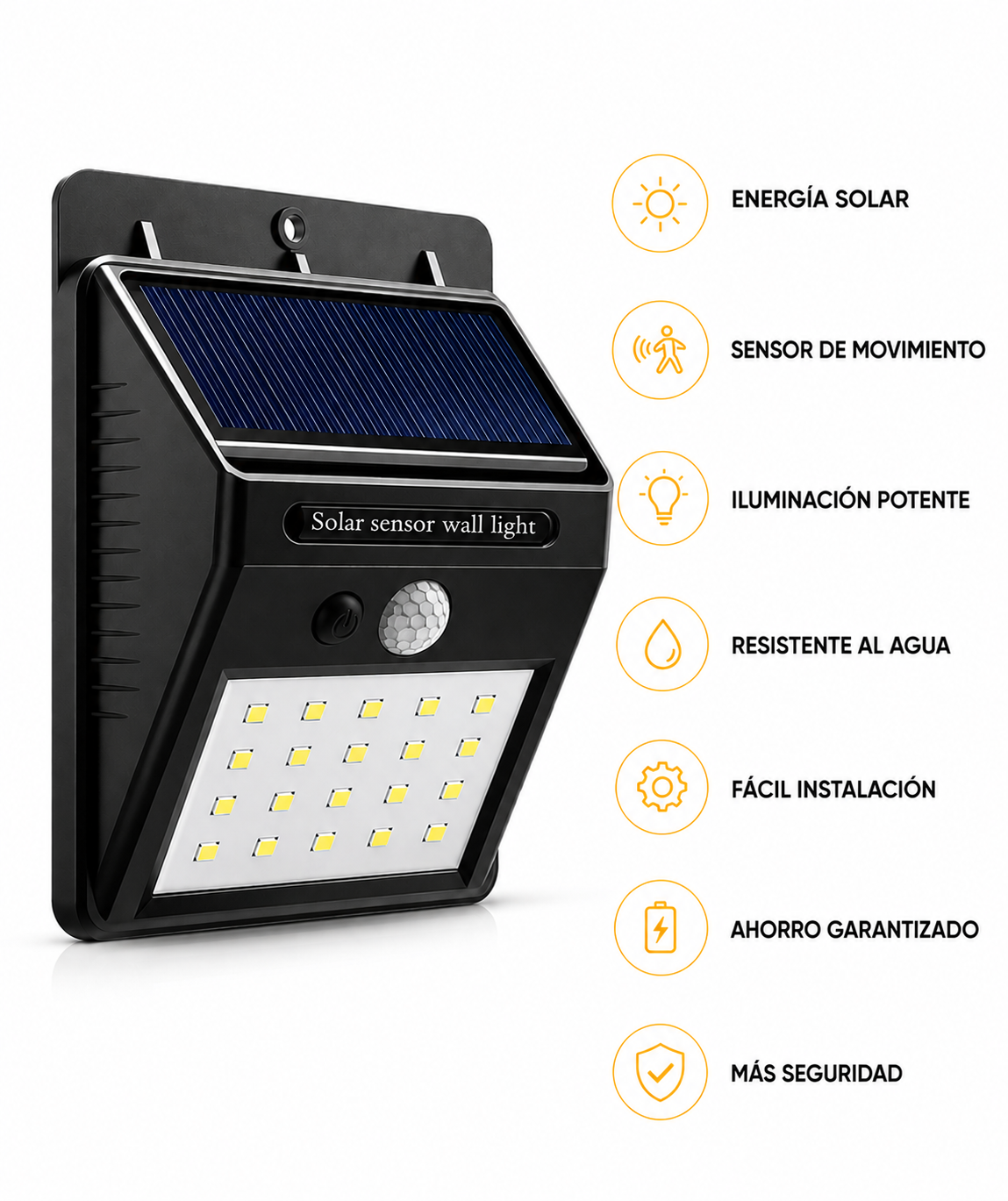 Foco Solar LED con Sensor de Movimiento☀️