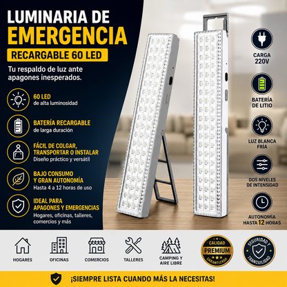 FOCO SOS🚨 60 LED-LUMINARIA DE EMERGENCIA