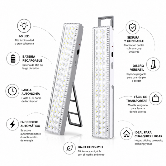 FOCO SOS🚨 60 LED-LUMINARIA DE EMERGENCIA