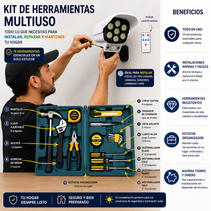 🛠️ Kit de Herramientas Multiuso 14 Piezas