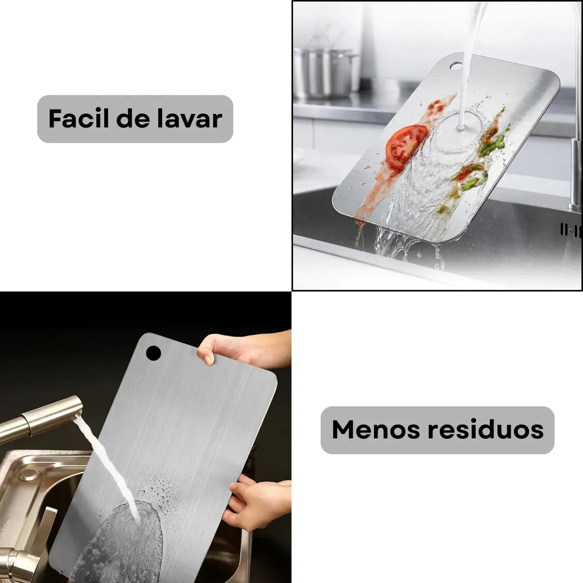 TABLACERO™ Tabla de cortar de Acero Inoxidable Premium 30x20 cm