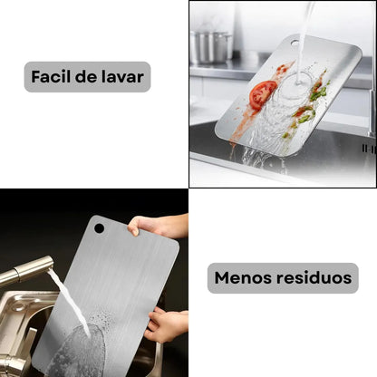 TABLACERO™ Tabla de cortar de Acero Inoxidable Premium 30x20 cm