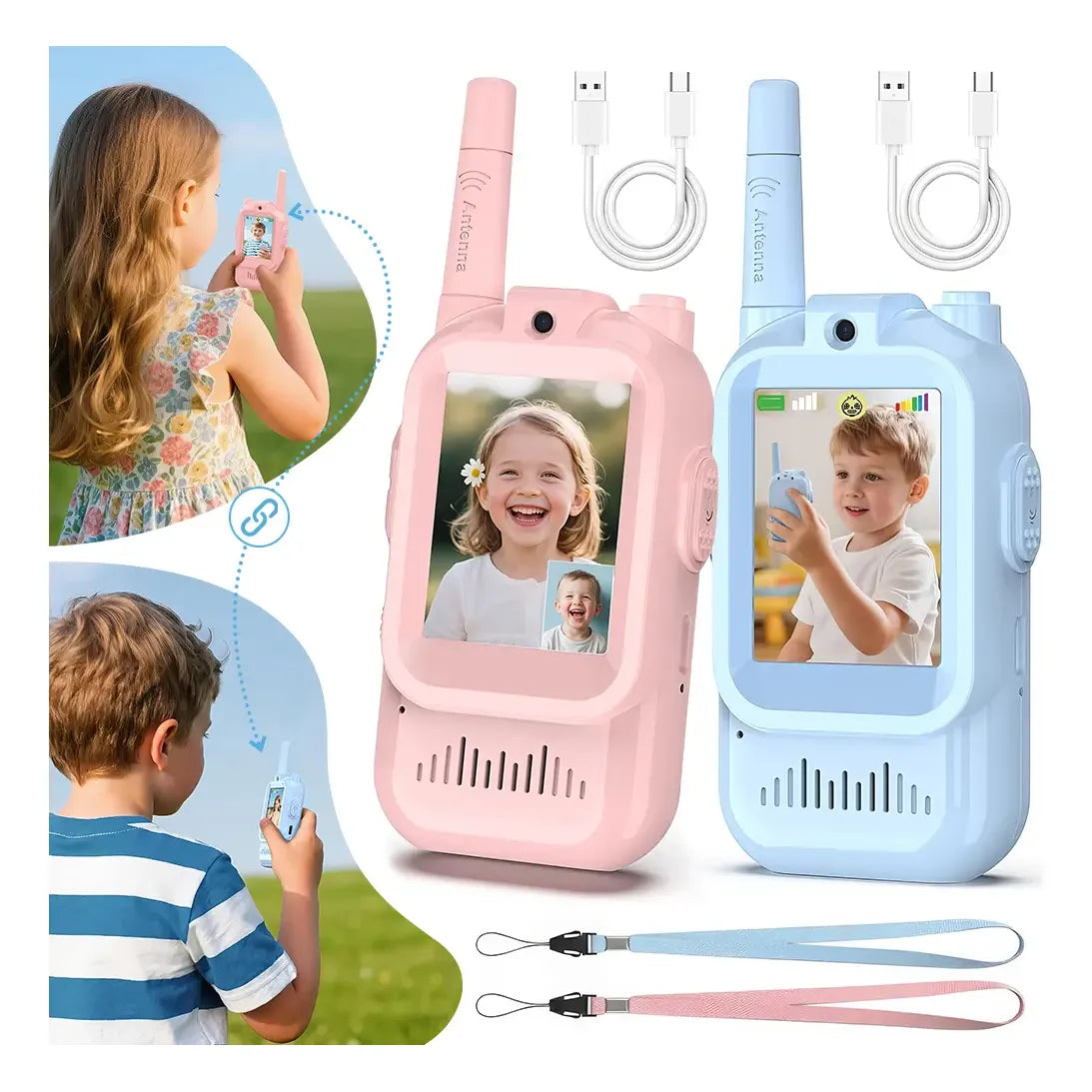 Set Walkie Talkie con Pantalla 📽️Videollamada🩵🩷