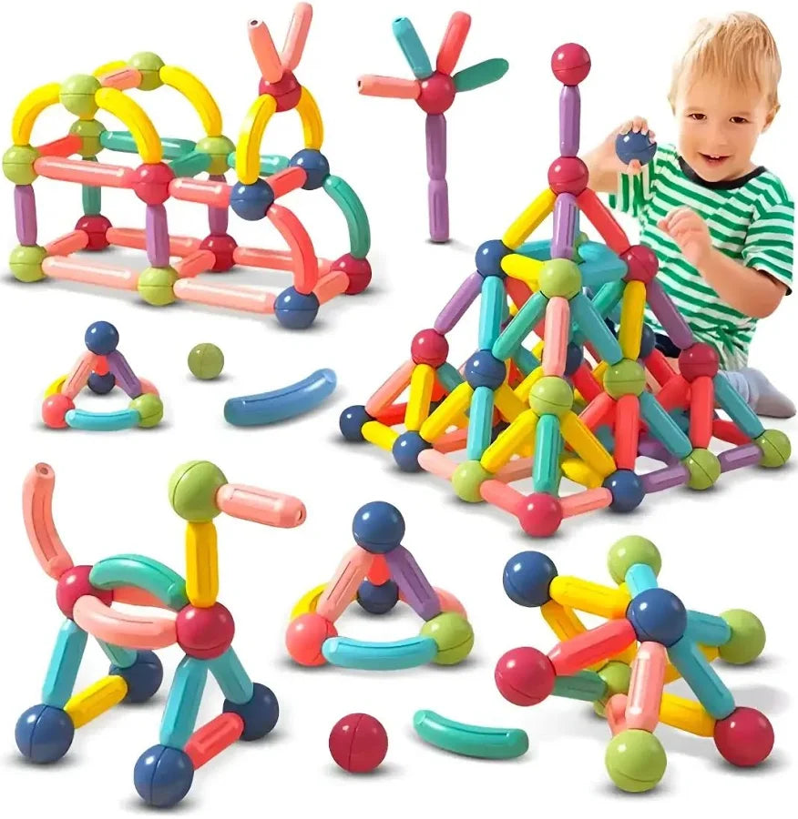 Set de Construcción | Tubos Magnéticos 64 Piezas🧩