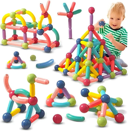 Set de Construcción | Tubos Magnéticos 64 Piezas🧩